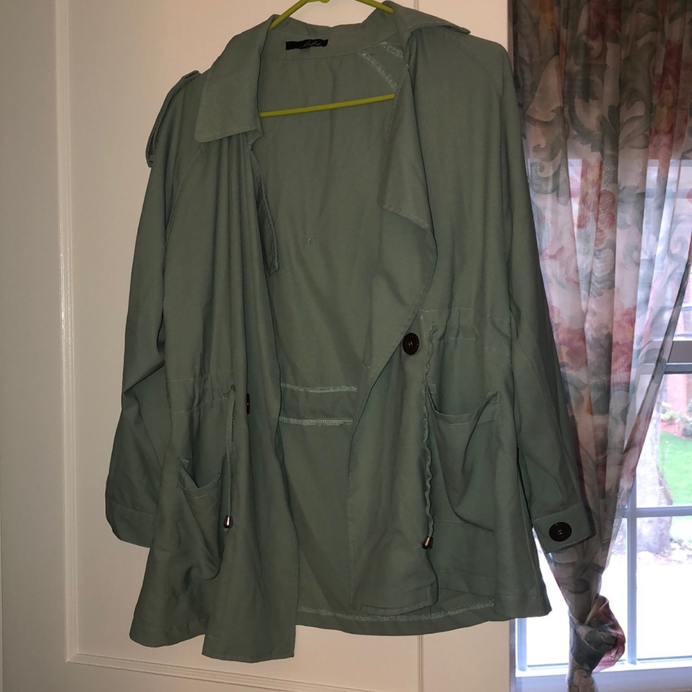 Light teal spring jacket